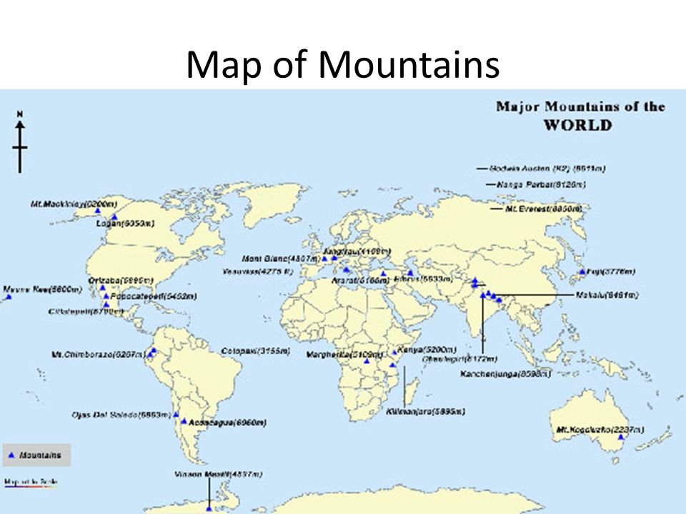mountains and deserts world map