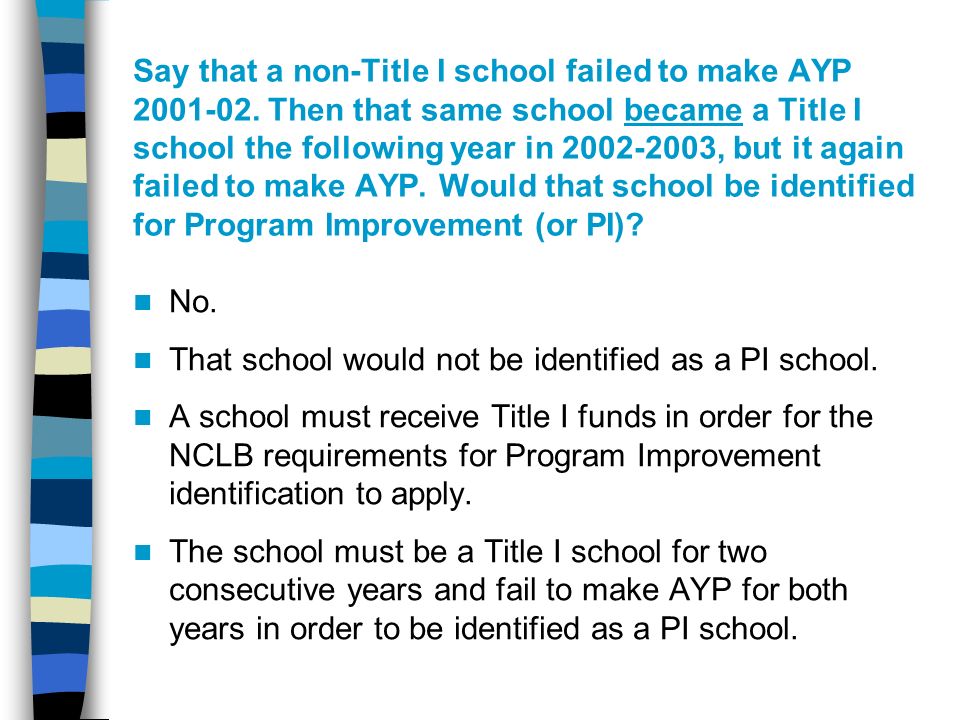Say that a non-Title I school failed to make AYP