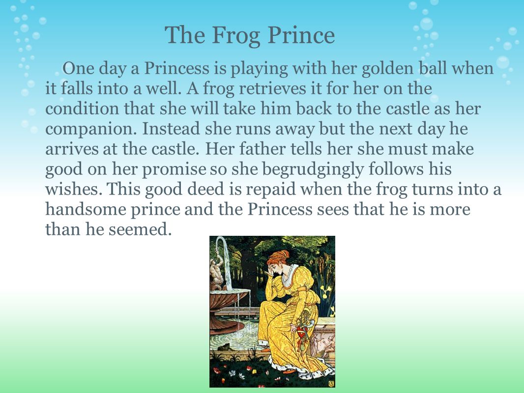 The Frog Prince "People aren't always how they initially seem." Katie  Myers, Meghan Rauker and Amaya Lucas. - ppt download
