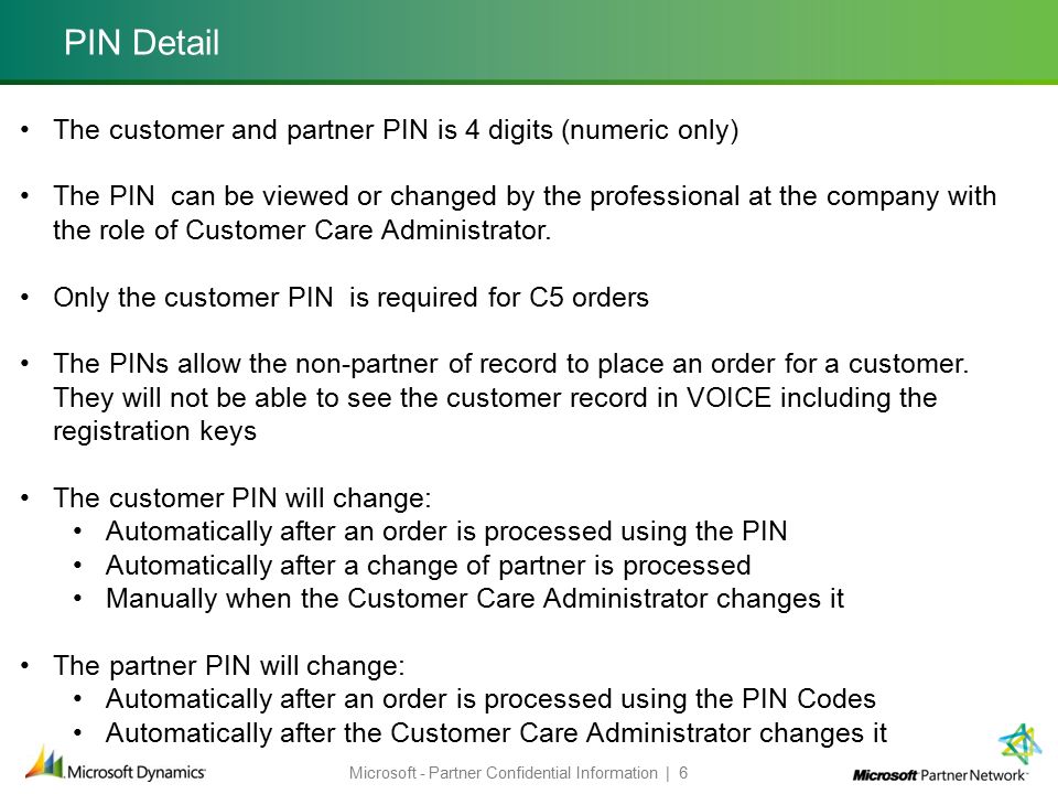 Microsoft - Partner Confidential Information PIN number and PIN Ordering  February ppt download