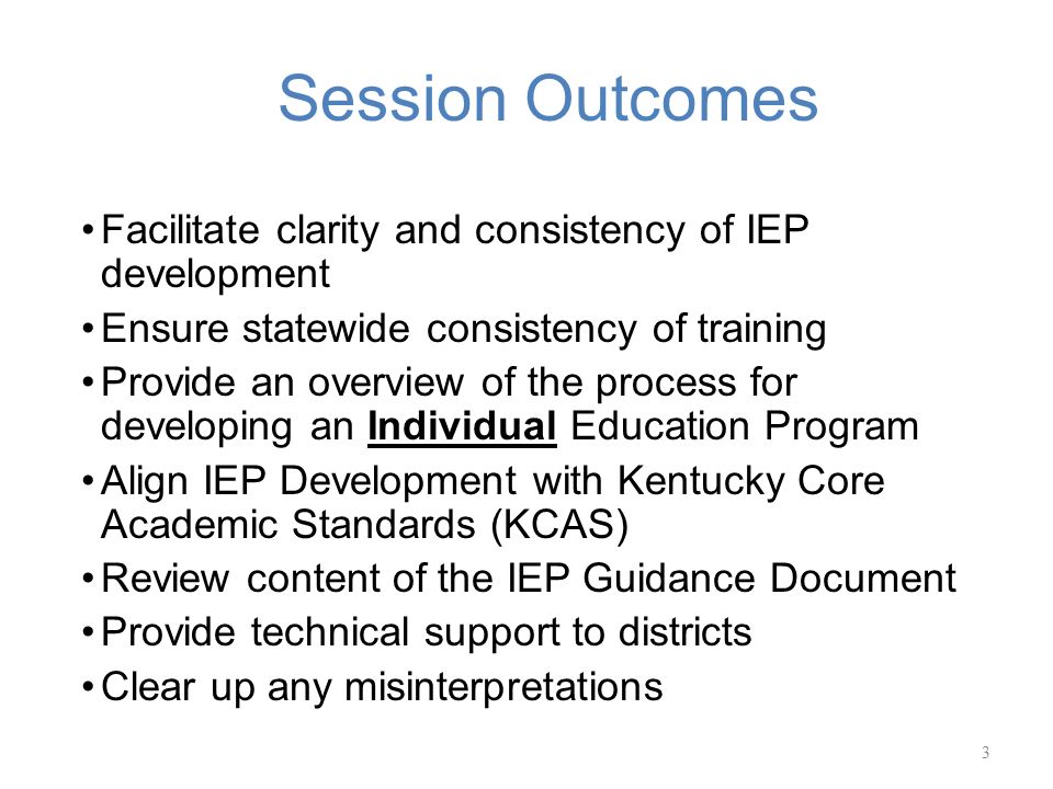 Guidance Document for Individual Education Program (IEP) Development