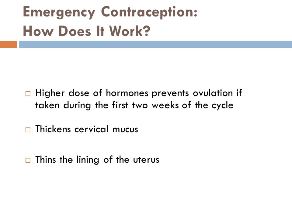 Emergency Contraception: How Does It Work.