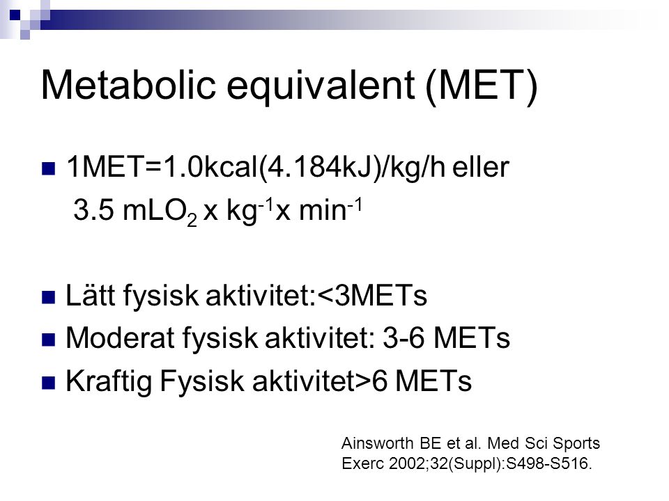 mets fysisk aktivitet mets fysisk aktivitet
