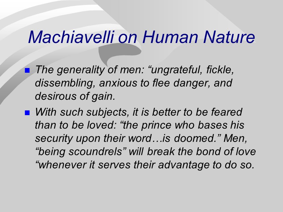 machiavelli the prince human nature