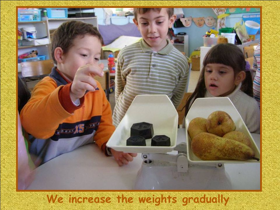 We increase the weights gradually