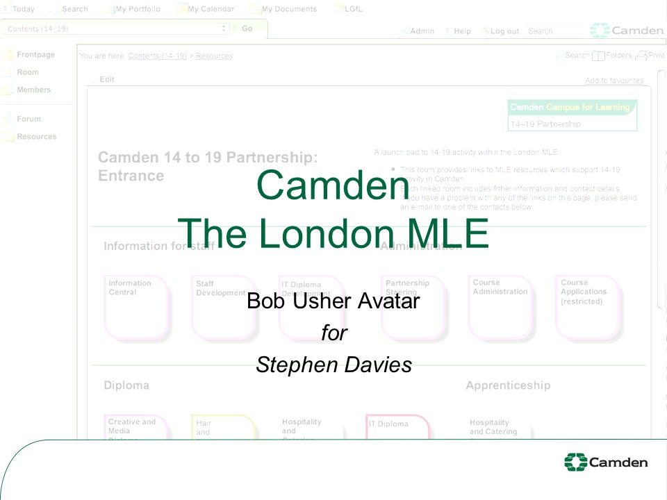 Camden The London MLE Bob Usher Avatar for Stephen Davies