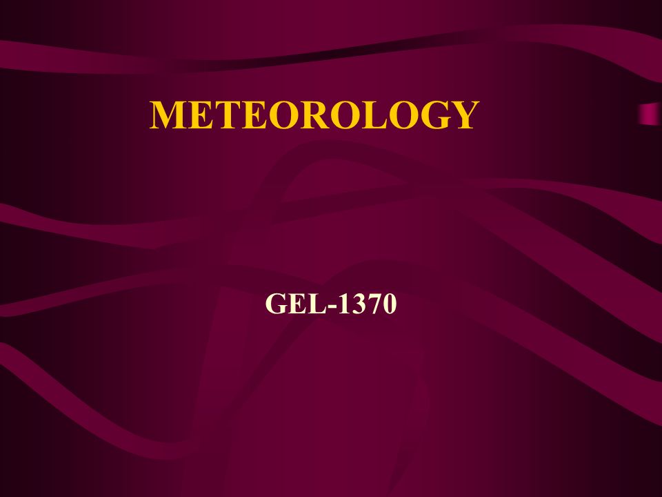 METEOROLOGY GEL-1370
