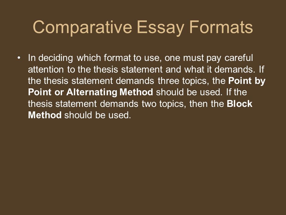 what is comparative essay
