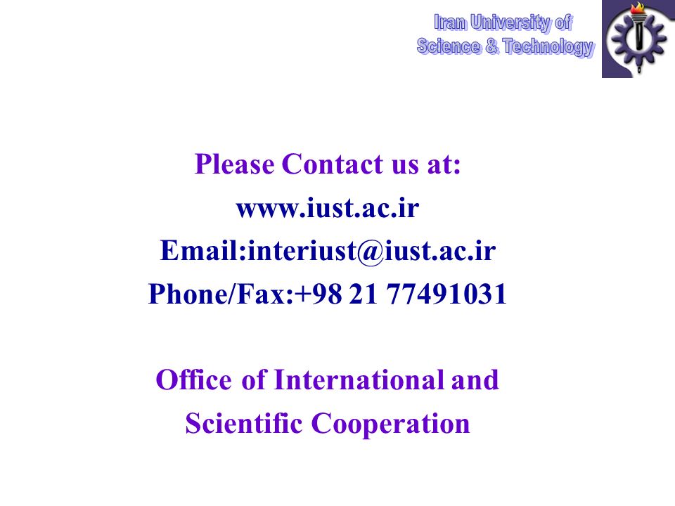 Please Contact us at:   Phone/Fax: Office of International and Scientific Cooperation