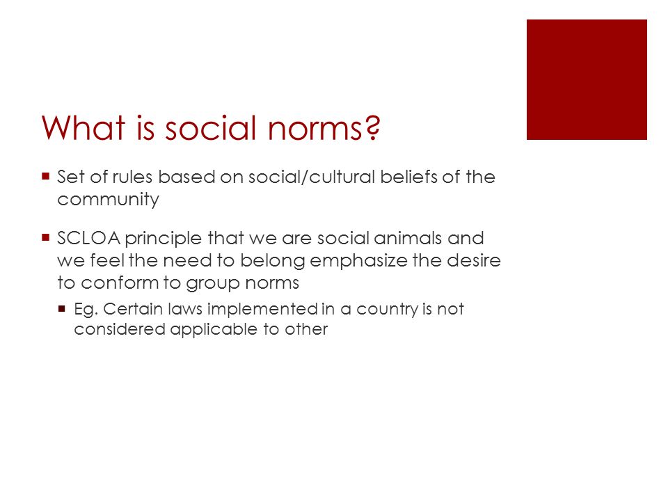 What is social norms.