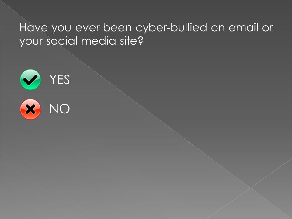 Have you ever been cyber-bullied on  or your social media site YESNO