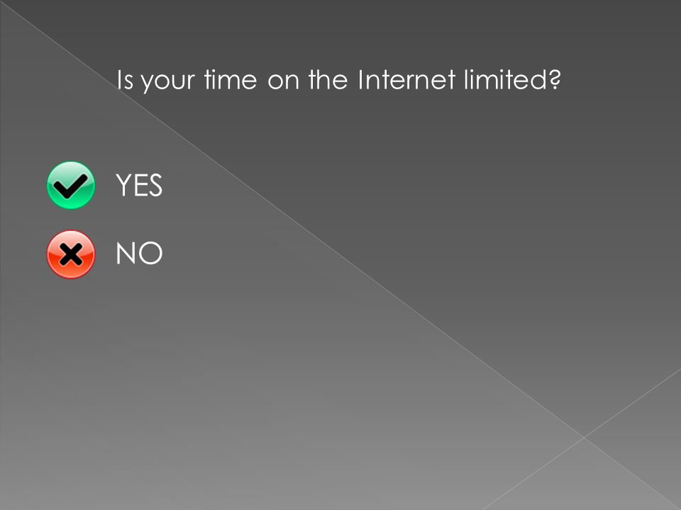 Is your time on the Internet limited YESNO