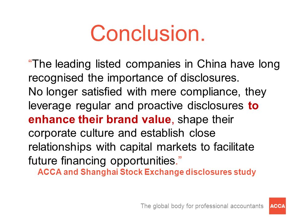 The global body for professional accountants Conclusion.