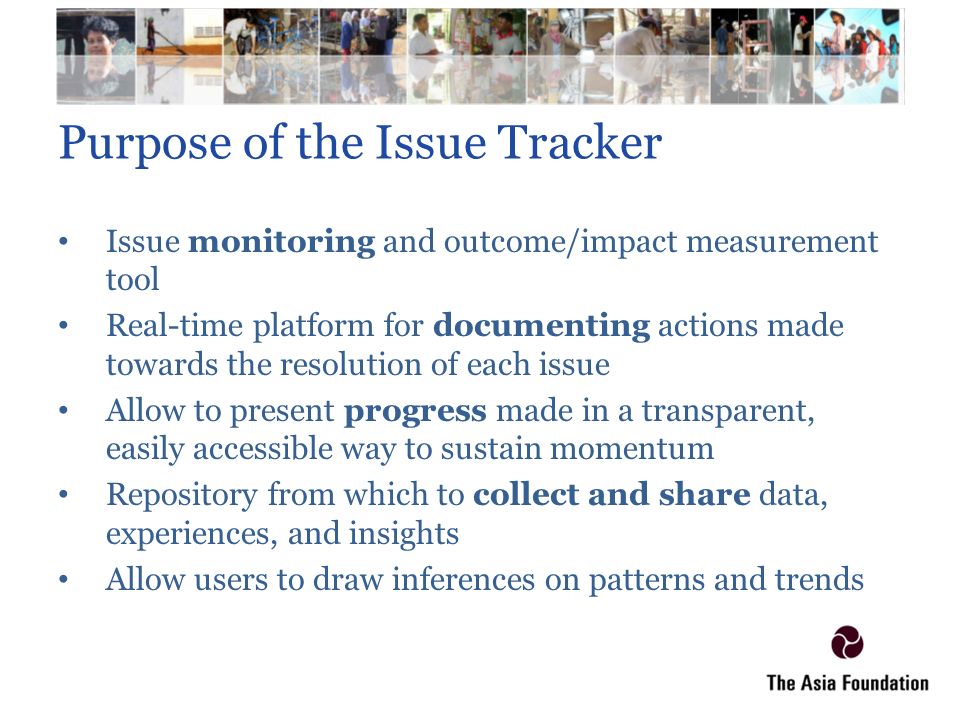 1 the online issue tracker 7th ppd global workshop public private