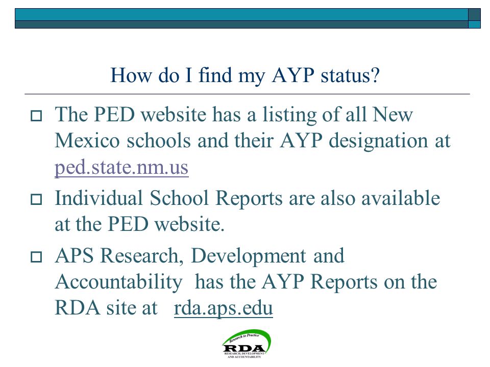 How do I find my AYP status.