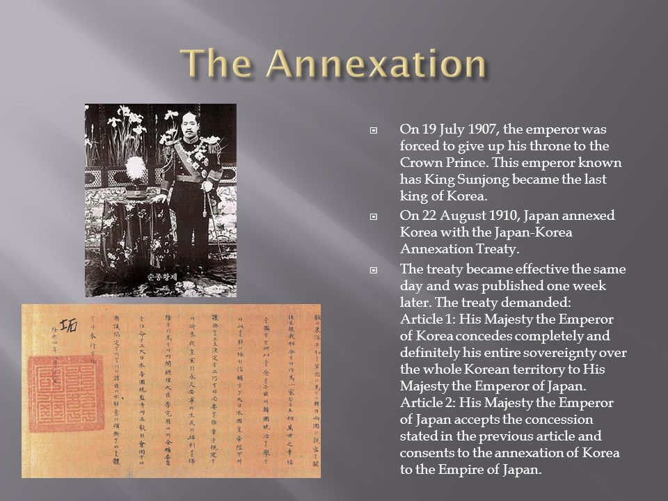 1910 – 일제시대 -.  Since 1897, The Korean Peninsula was ruled by emperor Gojong and his empress Queen Min. The peninsula was called the Greater Korean. - ppt download
