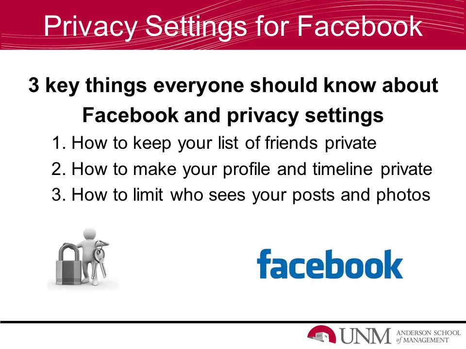Privacy Settings for Facebook 3 key things everyone should know about Facebook and privacy settings 1.