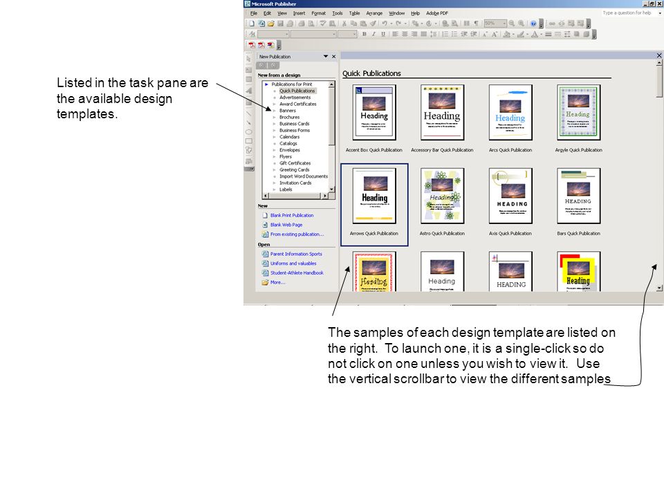 to look at a list of available templates click publications for publication template