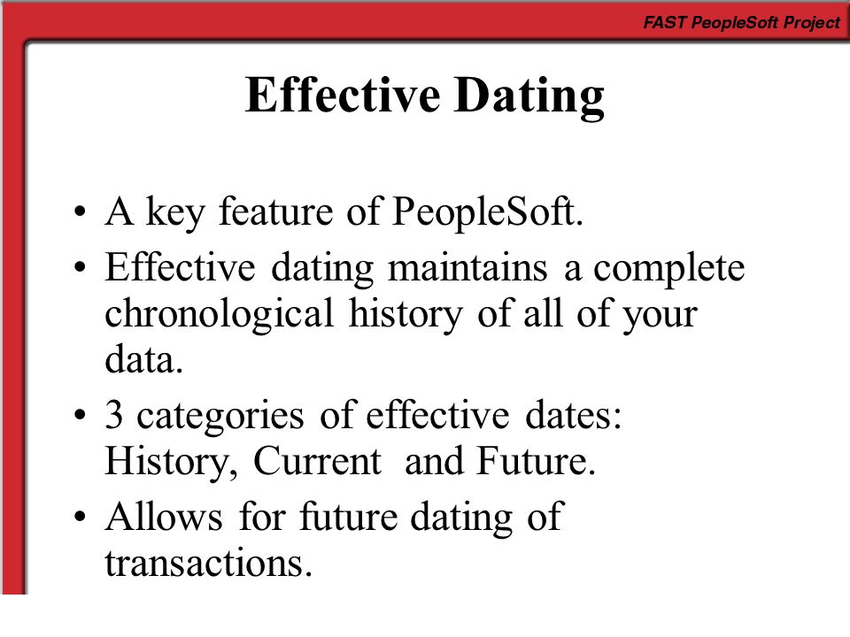 effective dating peoplesoft