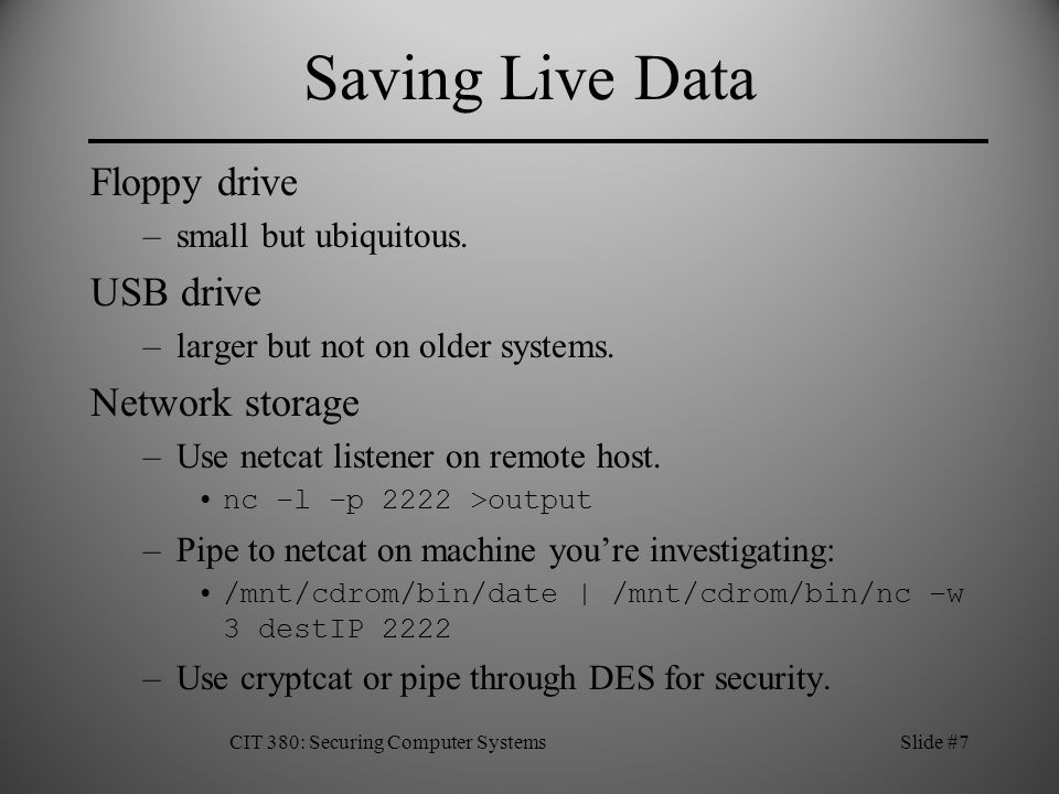 CIT 380: Securing Computer SystemsSlide #1 CIT 380: Securing Computer Systems Forensics. -  ppt download