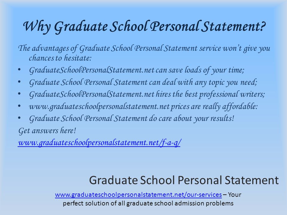 Why Graduate School Personal Statement.
