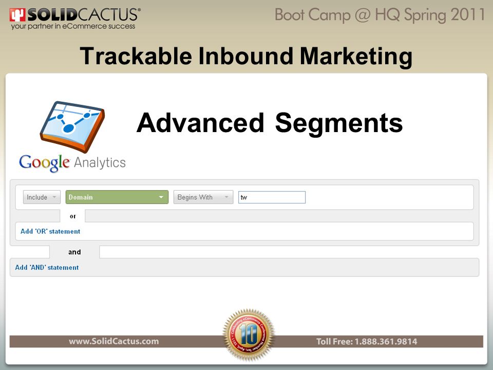 Trackable Inbound Marketing Advanced Segments
