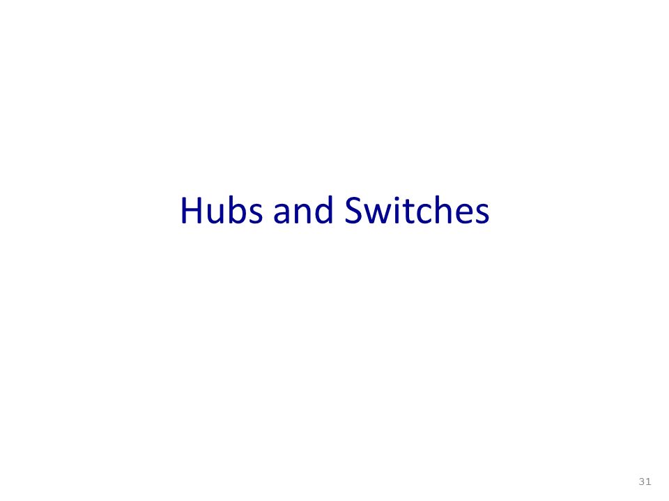 Hubs and Switches 31
