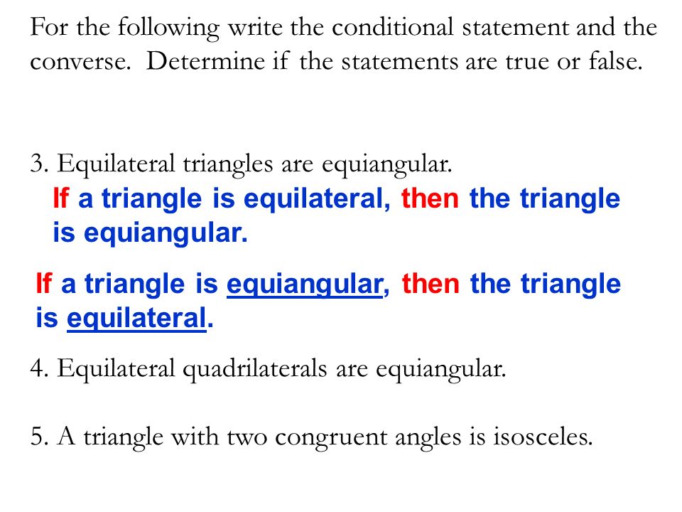 equilateral converse statement