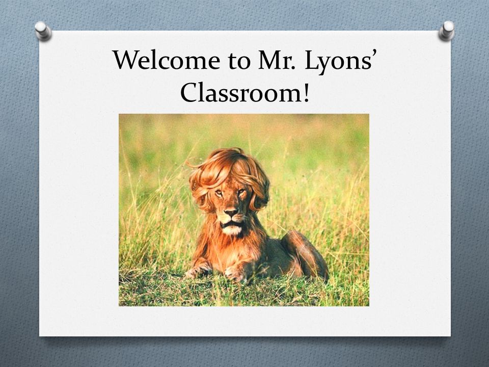 Welcome to Mr. Lyons’ Classroom!