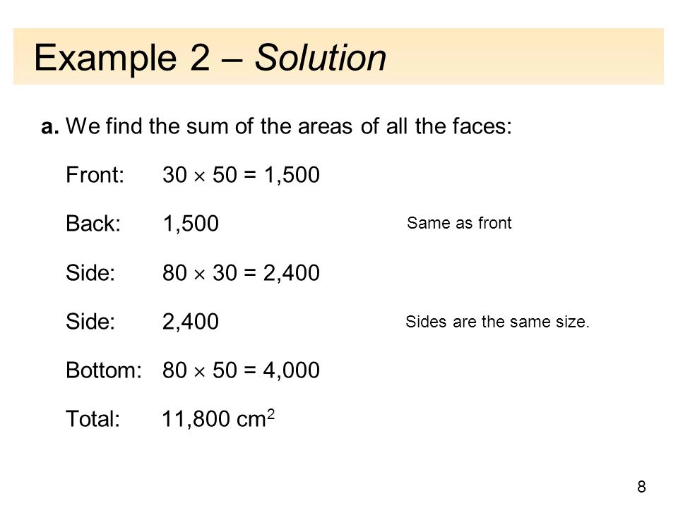 8 Example 2 – Solution a.