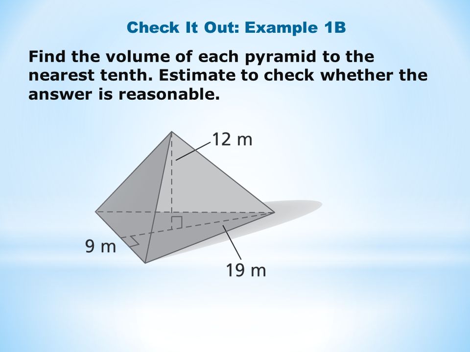 Find the volume of each pyramid to the nearest tenth.