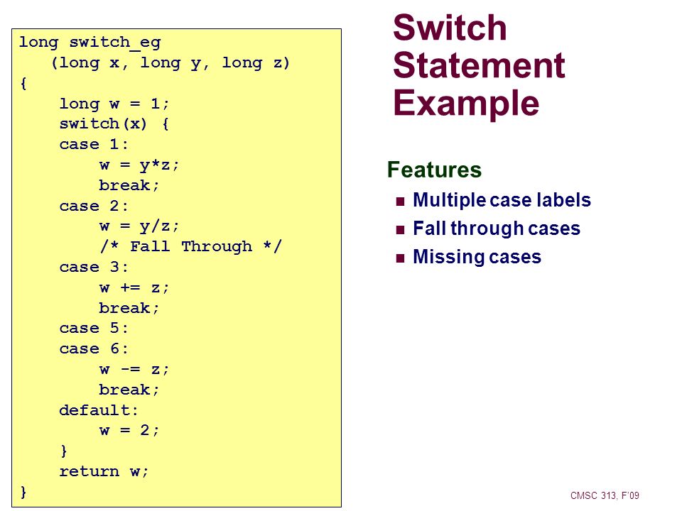 Machine-Level Programming 3 Control Flow Topics Control Flow Switch  Statements Jump Tables. - ppt download