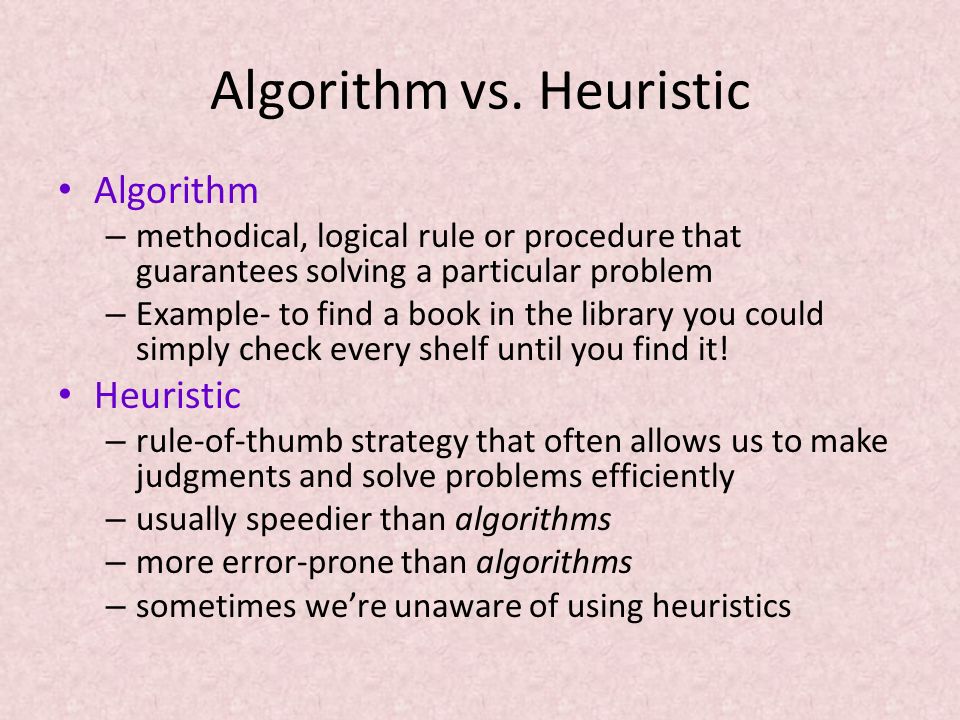 algorithm psychology example Output – computing studies.