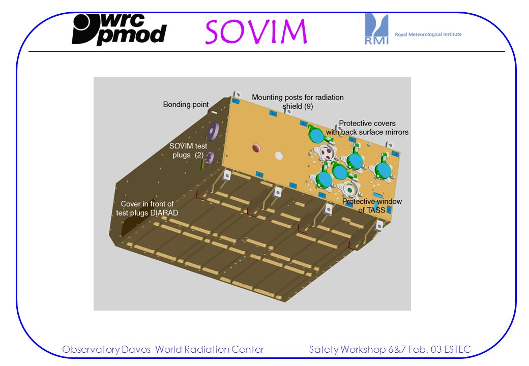 Precision Filter Radiometer SOVIM Observatory Davos World Radiation Center Safety Workshop 6&7 Feb.