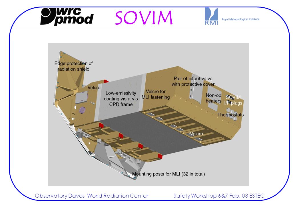 Precision Filter Radiometer SOVIM Observatory Davos World Radiation Center Safety Workshop 6&7 Feb.