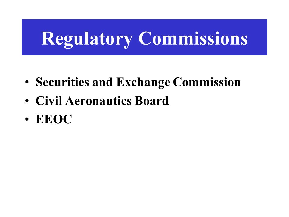 Securities and Exchange Commission Civil Aeronautics Board EEOC Regulatory Commissions
