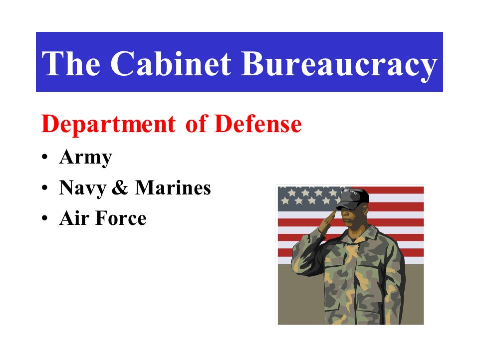 Department of Defense Army Navy & Marines Air Force The Cabinet Bureaucracy