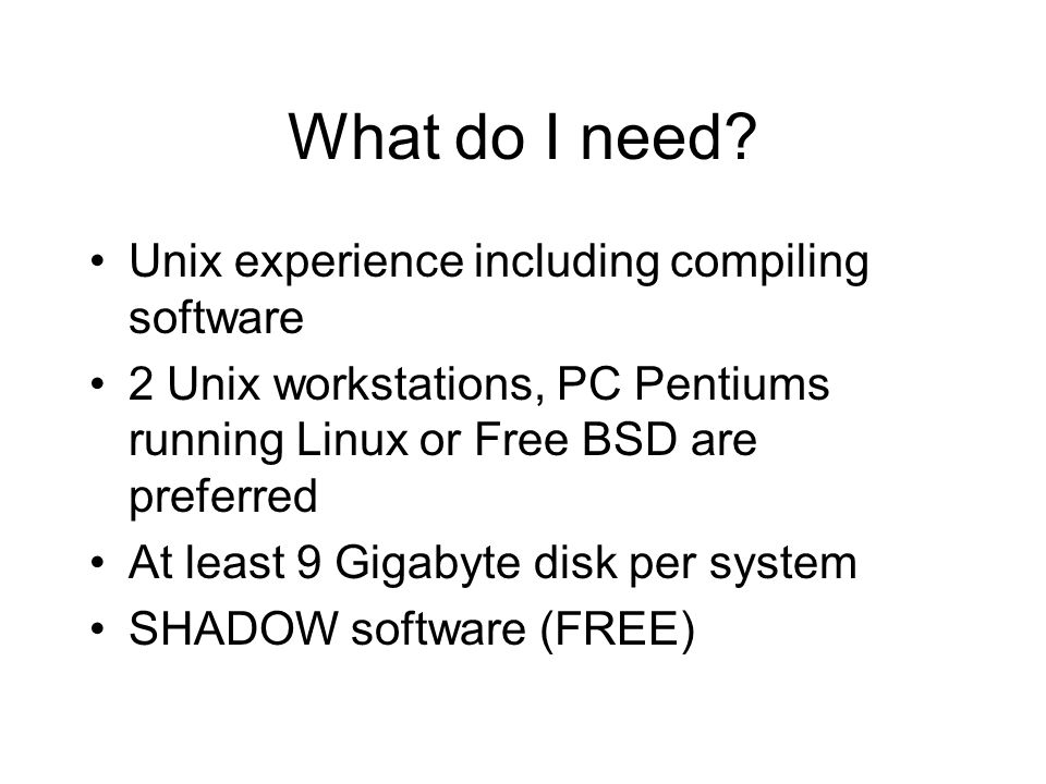 Running Shadow, Software