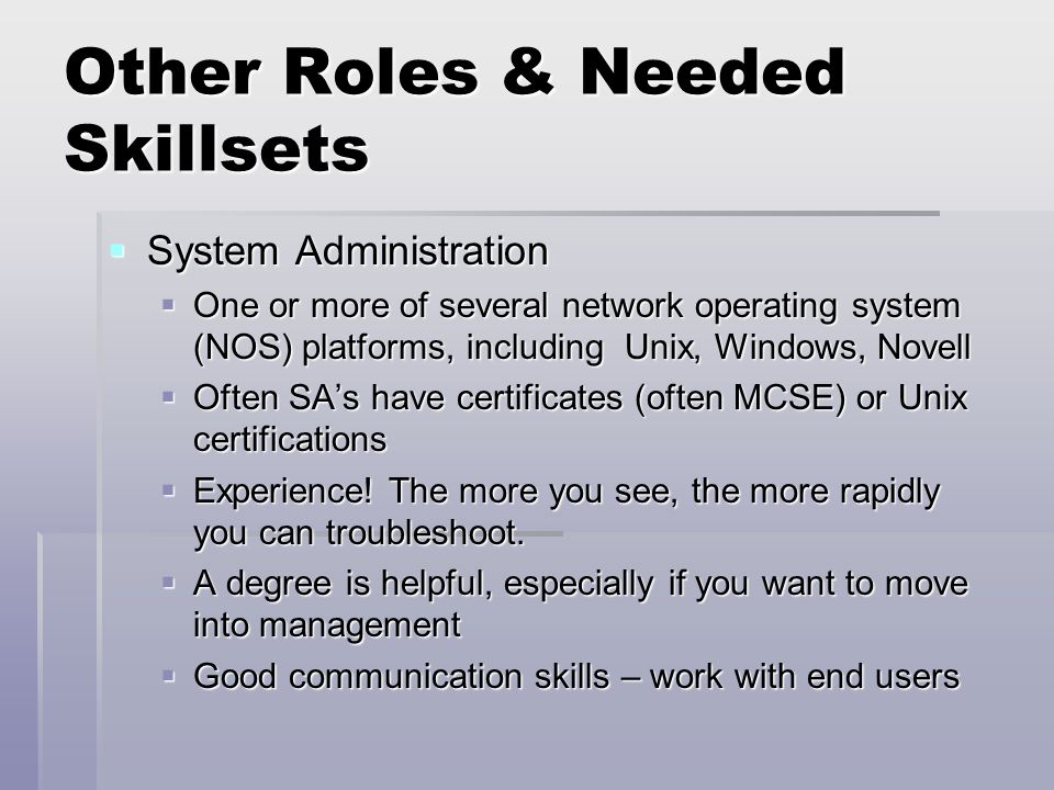 Network Administration What Is A Systems Administrator - 