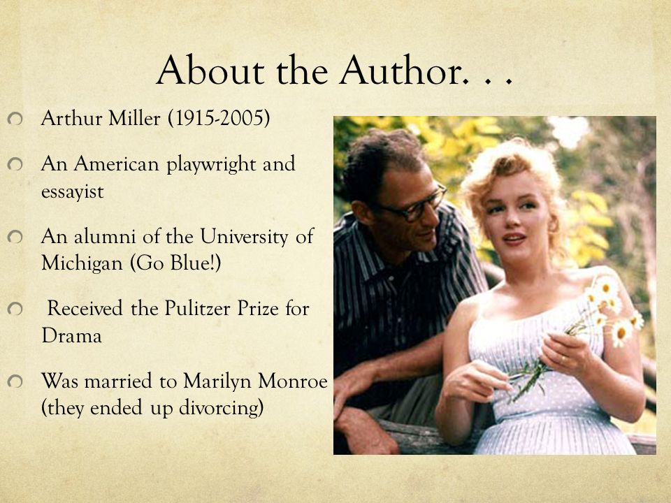 Intro to The Crucible and Arthur Miller Background Information. - ppt  download