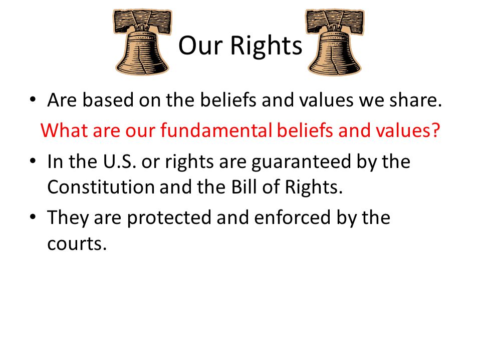 Our Rights Are based on the beliefs and values we share.