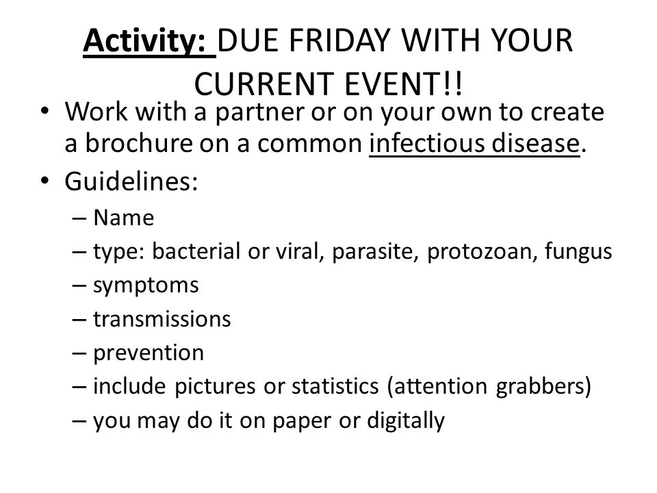 Activity: DUE FRIDAY WITH YOUR CURRENT EVENT!.