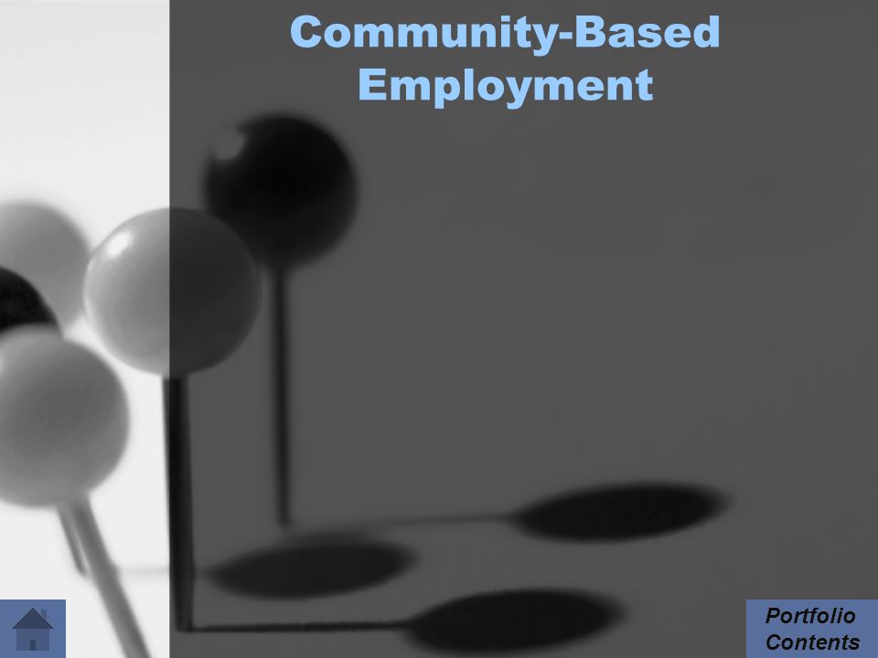 Community-Based Employment Portfolio Contents