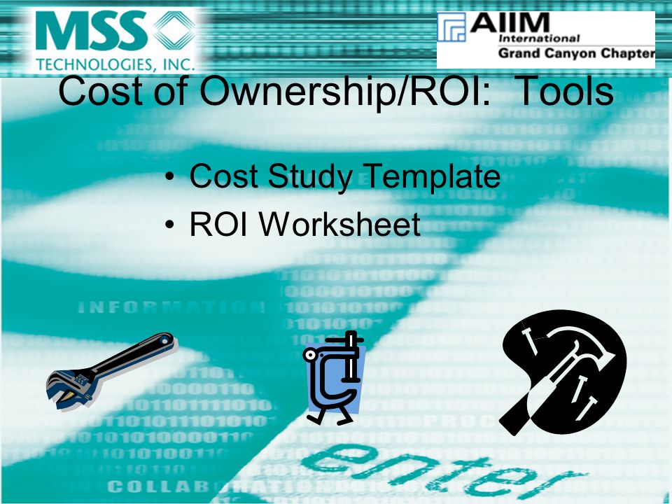 Cost of Ownership/ROI: Tools Cost Study Template ROI Worksheet