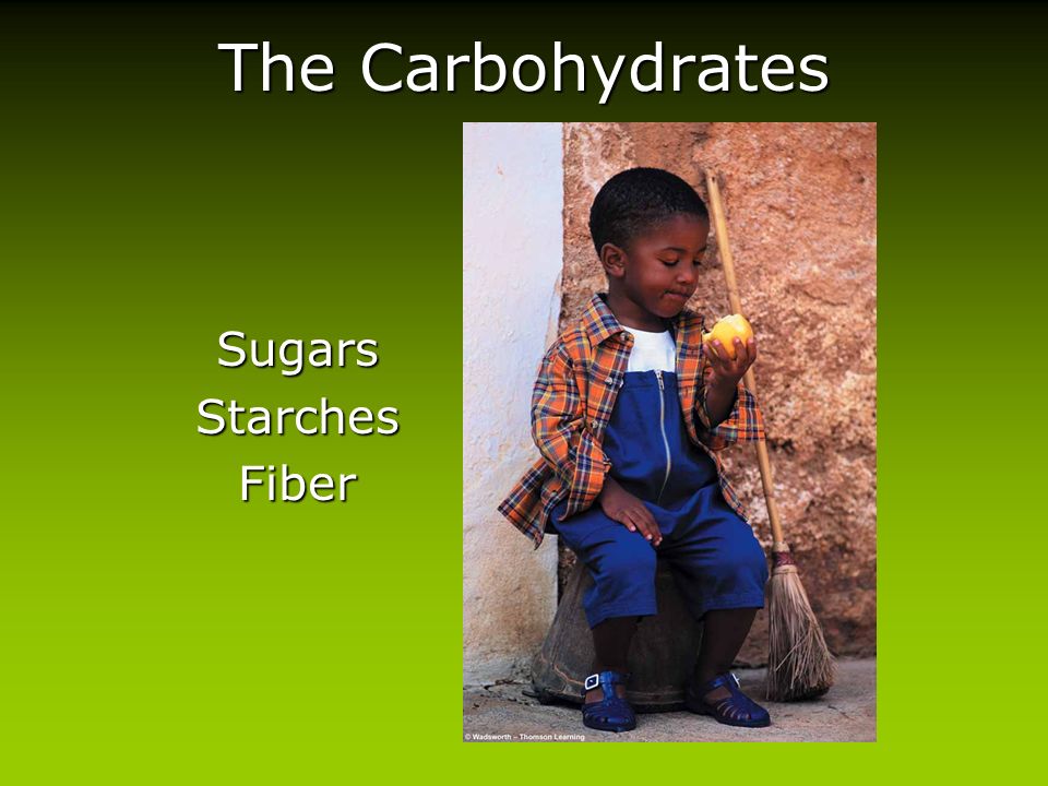 The Carbohydrates SugarsStarchesFiber