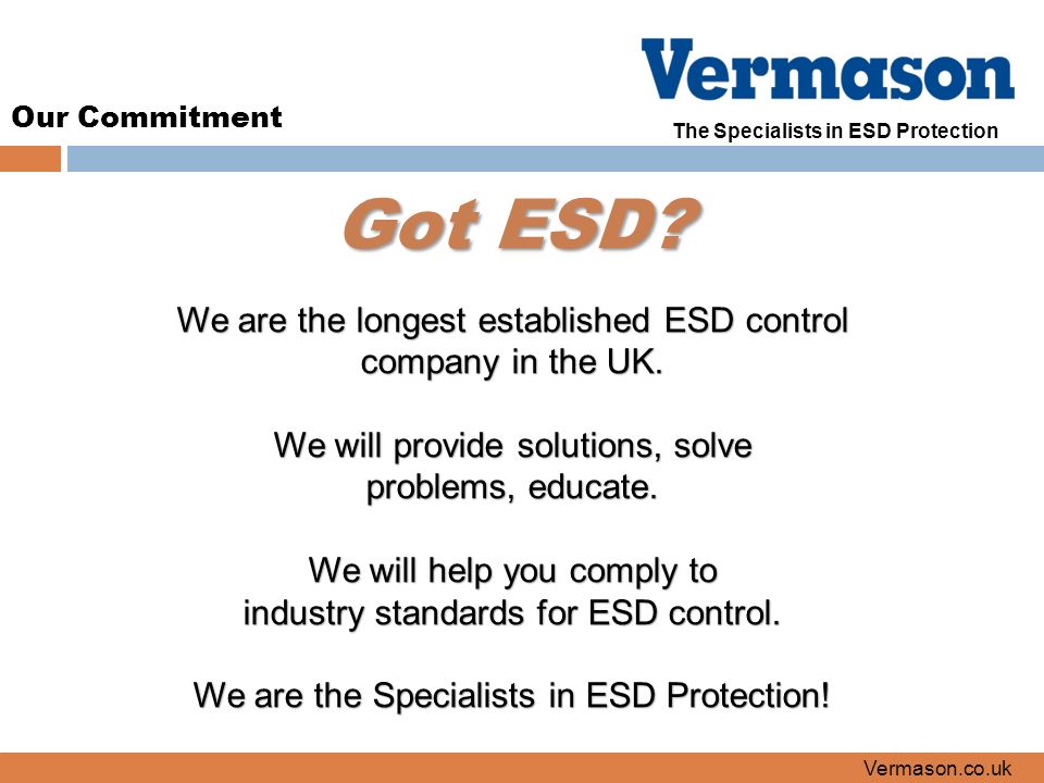 The Specialists in ESD Protection Our Commitment Got ESD.