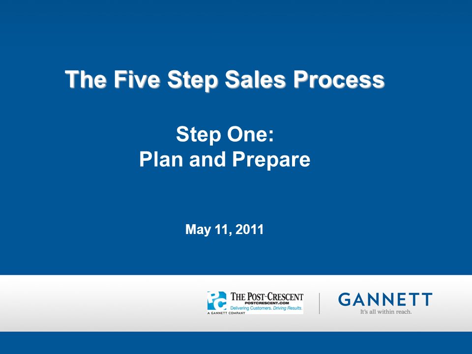 The Five Step Sales Process The Five Step Sales Process Step One: Plan and Prepare May 11, 2011