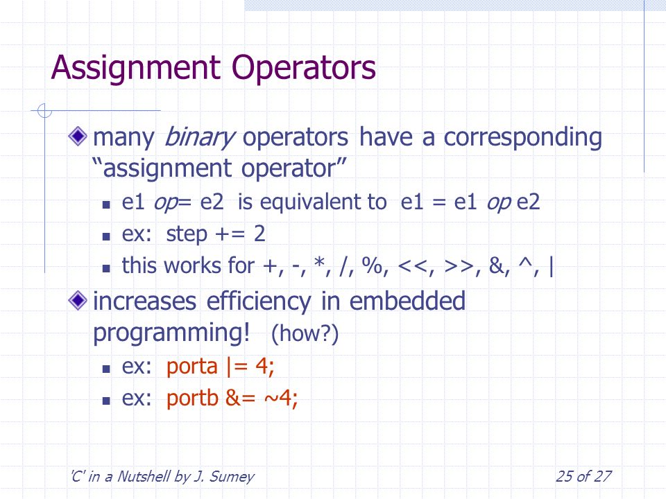 ‘C’ in a Nutshell A “crash course” in C......with designs for embedded ...