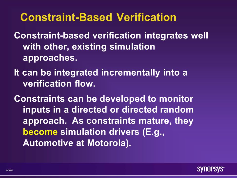 Constraint-Based Verification
