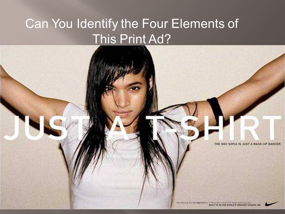 Can You Identify the Four Elements of This Print Ad